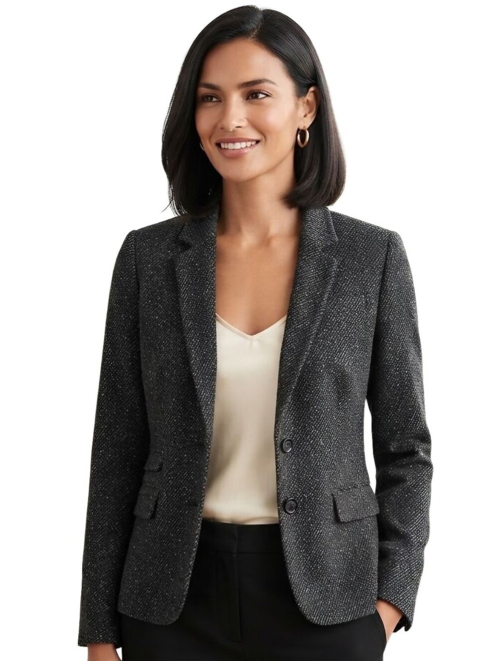 Banana Republic NWT Dark Academia Wool Blend Tweed  2 Button Blazer Size 4